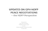 UPDATES ON GPH-NDFP PEACE NEGOTIATIONS -- the NDFP Perspective Prepared by Rey Claro Casambre Philippine Peace Center for the Sulong-CARHRIHL General Assembly.