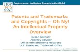 Patents and Trademarks and Copyrights -- Oh My! An Intellectual Property Overview Susan Anthony Attorney-Advisor Office of International Relations U.S.