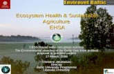Ecosystem Health & Sustainable Agriculture EHSA CBSS Round table discussion seminar The Environmental standing of the Baltic Sea: from political proposal.
