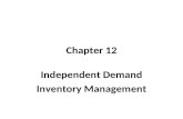 Chapter 12 Independent Demand Inventory Management.