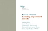 EGAN tutorial: Loading experiment results October, 2009 Jesse Paquette UCSF Helen Diller Family Comprehensive Cancer Center jesse.paquette@cc.ucsf.edu.