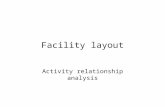 Facility layout Activity relationship analysis. 2 REL chart Flow analysis tends to relate various activities on some quantitative basis (refer Travel.