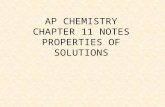 AP CHEMISTRY CHAPTER 11 NOTES PROPERTIES OF SOLUTIONS.