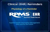 Clinical (EHR) Reminders Physiology of a Reminder.