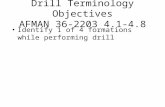 Drill Terminology Objectives AFMAN 36-2203 4.1-4.8 Identify 1 of 4 formations while performing drill.