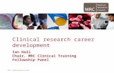 Clinical research career development Ian Hall Chair, MRC Clinical Training Fellowship Panel.