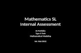 Mathematics SL Internal Assessment IA Portfolio Type II Task Mathematical Modeling Mr. Wai 2012.