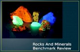 Rocks And Minerals Benchmark Review. What is a Mineral? Solid Inorganic Naturally Occurring Crystal Structure Definite Chemical Composition Over 4,000.