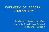 OVERVIEW OF FEDERAL INDIAN LAW Professor Robert Miller Lewis & Clark Law School Portland, Oregon.