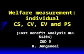 Welfare measurement: individual CS, CV, EV and PS (Cost Benefit Analysis DEC 51304) Z&D 5 R. Jongeneel.