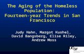 The Aging of the Homeless Population: Fourteen-year Trends in San Francisco Judy Hahn, Margot Kushel, David Bangsberg, Elise Riley, Andrew Moss.