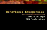 Behavioral Emergencies Temple College EMS Professions.