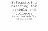 Safeguarding briefing for schools and colleges Spring term briefing February 2015.