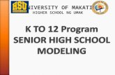 UNIVERSITY OF MAKATI HIGHER SCHOOL NG UMAK. K to 12 Program Academic Stream Tech-Voc Skill Stream Sports and Arts Stream Needs of the Locality/Community.