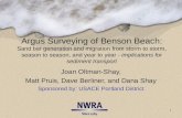 1 Argus Surveying of Benson Beach: Sand bar generation and migration from storm to storm, season to season, and year to year - implications for sediment.