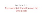 Section 5.3 Trigonometric Functions on the Unit Circle.