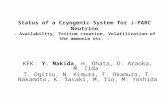 Status of a Cryogenic System for J-PARC Neutrino - Availability, Tritium creation, Volatilization of the ammonia etc. - KEK ： Y. Makida, H. Ohata, O. Araoka,