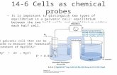 14-6 Cells as chemical probes It is important to distinguish two types of equilibrium in a galvanic cell: equilibrium between the two half-cells and equilibrium.