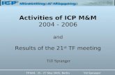 TFIAM, 25 - 27 May 2005, BerlinTill Spranger Activities of ICP M&M 2004 - 2006 and Results of the 21 st TF meeting Till Spranger.