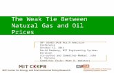 The Weak Tie Between Natural Gas and Oil Prices 30 th USAEE/IAEE North American Conference October 12, 2011 David Ramberg, MIT Engineering Systems Division.