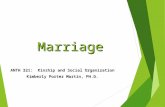 Marriage ANTH 321: Kinship and Social Organization Kimberly Porter Martin, PH.D.