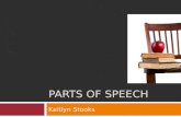 PARTS OF SPEECH Kaitlyn Stooks.  Objectives Objectives  What is a noun? What is a noun?  What is a verb? What is a verb?  What is an adjective? What.