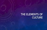 THE ELEMENTS OF CULTURE. THE SEVEN ELEMENTS OF CULTURE The Seven Elements of Culture are: Social Organization Language Customs and Traditions Religion.