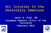 ACL Injuries In the Skeletally Immature Jason W. Folk, MD Steadman Hawkins Clinic of the Carolinas February 2012.