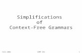 Fall 2004COMP 3351 Simplifications of Context-Free Grammars.
