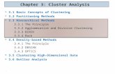 Chapter 3: Cluster Analysis  3.1 Basic Concepts of Clustering  3.2 Partitioning Methods  3.3 Hierarchical Methods 3.3.1 The Principle 3.3.2 Agglomerative.