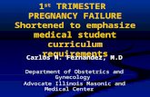 1 st TRIMESTER PREGNANCY FAILURE Shortened to emphasize medical student curriculum requirements Carlos M. Fernandez, M.D Department of Obstetrics and Gynecology.