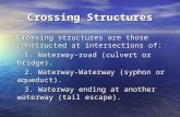 Crossing Structures Crossing structures are those constructed at intersections of: Crossing structures are those constructed at intersections of: 1. Waterway-road.