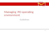 Managing PO operating environment Guidelines 1.5.1.