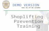 Shoplifting Prevention Training Instructor: DEMO VERSION has 15 of 65 slides.