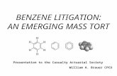 BENZENE LITIGATION: AN EMERGING MASS TORT Presentation to the Casualty Actuarial Society William A. Brauer CPCU.