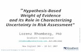 “ Hypothesis-Based Weight of Evidence and its Role in Characterizing Uncertainty in Risk Assessment" Lorenz Rhomberg, PhD Gradient Corporation lrhomberg@gradientcorp.comlrhomberg@gradientcorp.com.