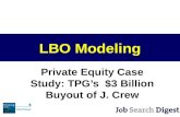 LBO Modeling Private Equity Case Study: TPG’s $3 Billion Buyout of J. Crew.