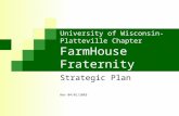 University of Wisconsin-Platteville Chapter FarmHouse Fraternity Strategic Plan Rev 04/01/2003.