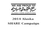 2014 Alaska SHARE Campaign. 2014 Goal Website AlaskaSHARE.org  Pledge online  Get charity codes  Contact campaign staff.