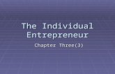 The Individual Entrepreneur Chapter Three(3) Chapter Three(3)