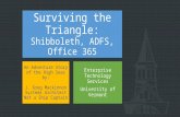 Surviving the Triangle: Shibboleth, ADFS, Office 365 An Adventure Story of the High Seas by: J. Greg Mackinnon Systems Architect Not a Ship Captain Enterprise.