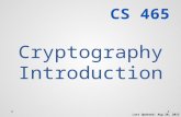 Cryptography Introduction Last Updated: Aug 20, 2013.