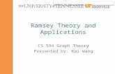 Ramsey Theory and Applications CS 594 Graph Theory Presented by: Kai Wang.