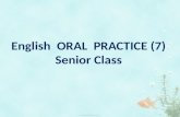 English ORAL PRACTICE (7) Senior Class. Communication Strategies 4.