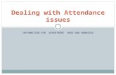 INFORMATION FOR DEPARTMENT HEAD AND MANAGERS Dealing with Attendance issues.