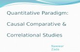 Quantitative Paradigm: Causal Comparative & Correlational Studies Nawwar Zada.