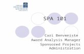 SPA 101 Cari Benveniste Award Analysis Manager Sponsored Projects Administration.