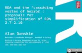 RDA and the “cascading vortex of horror”: proposals for simplification of RDA 2.7-2.10 Alan Danskin Metadata Standards Manager, British Library British.