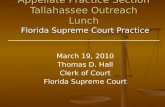 Florida Supreme Court Practice Appellate Practice Section Tallahassee Outreach Lunch March 19, 2010 Thomas D. Hall Clerk of Court Florida Supreme Court.