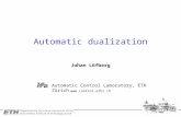 Automatic Control Laboratory, ETH Zürich  Automatic dualization Johan Löfberg.